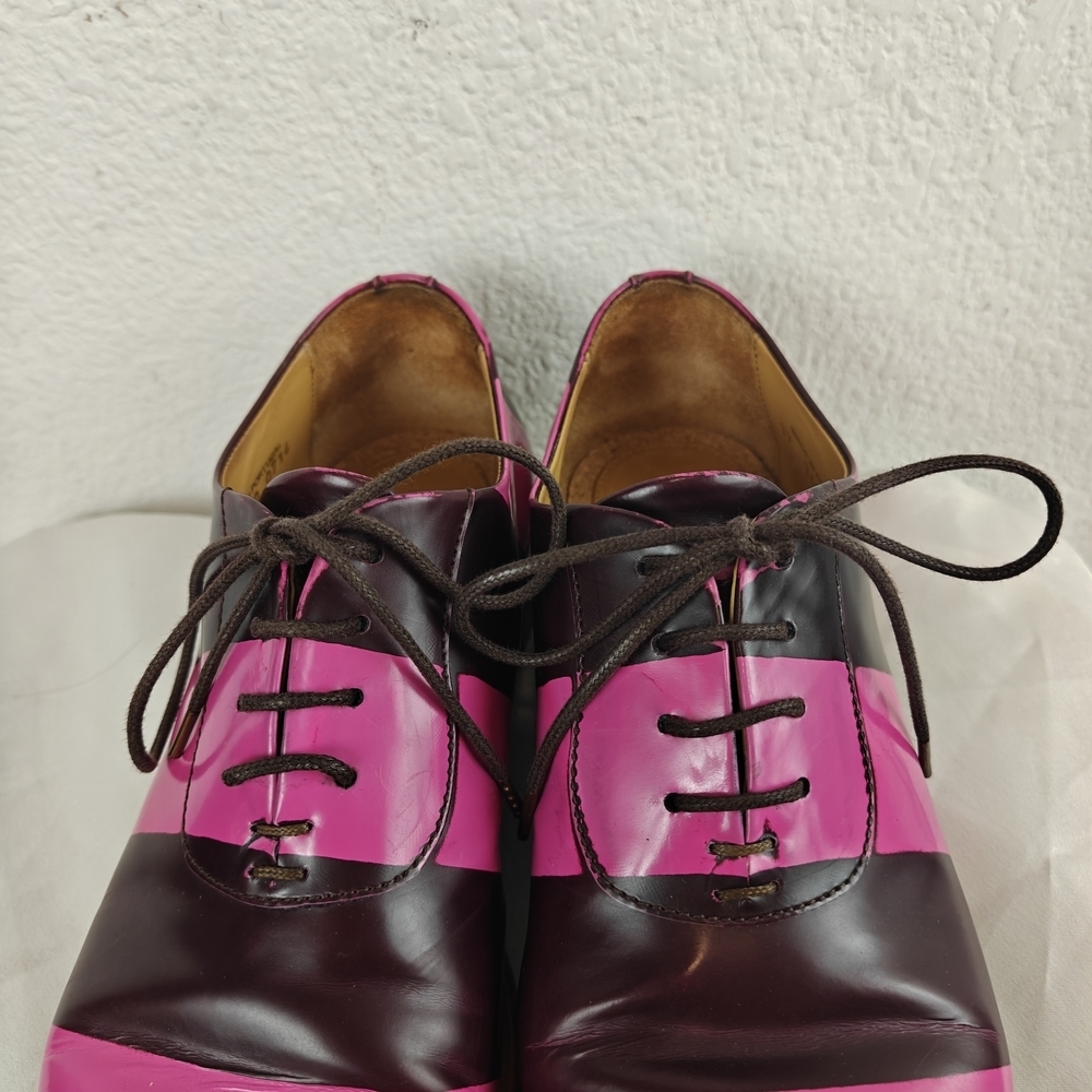 The Office of Angela Scott Colorblock Leather Oxford Shoes Sz 37 (US 6.5) Preppy - Picture 12 of 16